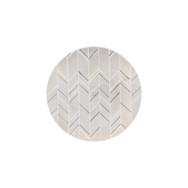 Black and Gold Round Chevron Plastic Plates - Organic Chevron - Pro Linens