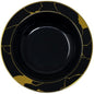 Black and Gold Round Plastic Plates - Marble Plate Pro Linens