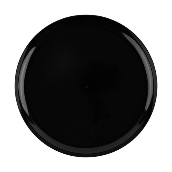 Black Round Plastic Plates 10 Pack - Edge - Pro Linens