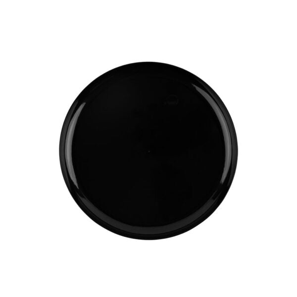 Black Round Plastic Plates 10 Pack- Edge Plate Pro Linens