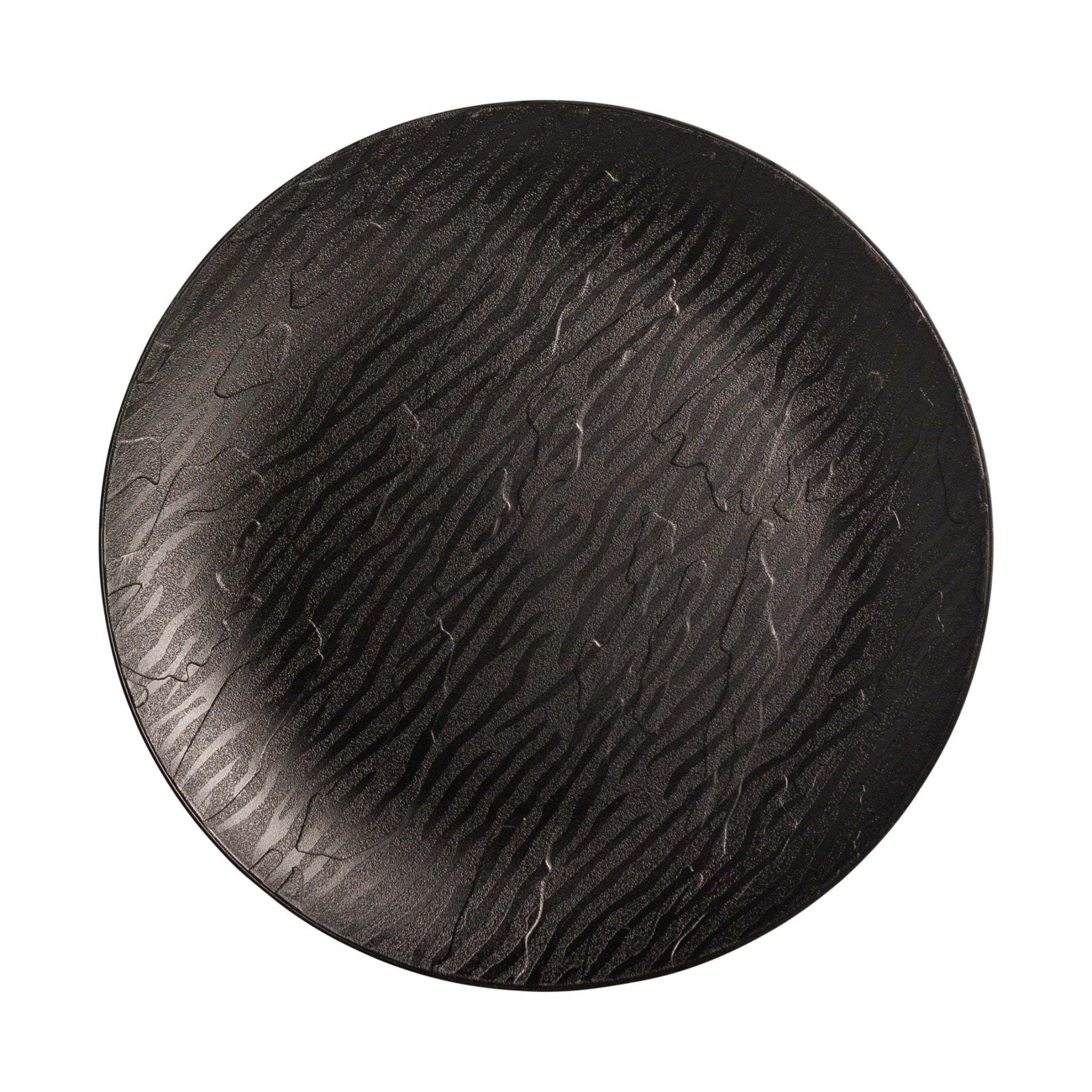 Black Round Plastic Plates - Mahogany - Pro Linens