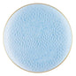 Blue and Gold Rim Transparent Hammered 13″ Round Plastic Charger Plate - 4 Pack - Pro Linens