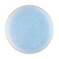 Blue and Gold Round Hammered Plastic Plates - Organic Hammered Plate Pro Linens