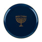 Blue and Gold Round Plastic Plates 10 Pack - Chanukah Plate Pro Linens