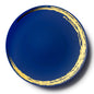 Blue and Gold Round Plastic Plates 10 Pack - Whisk Plate Pro Linens