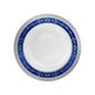 Blue and Silver Round Plastic Plates - Royal Plate Pro Linens