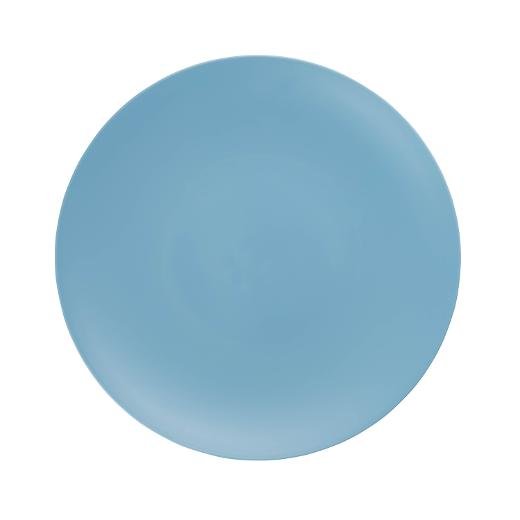 Blue and White Round Plastic Plates - Bella Plate Pro Linens