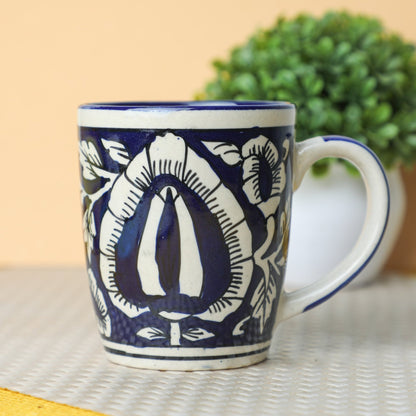 Blue Pottery Hand Painted Coffee Mug Ceramic PRO Indian