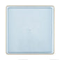 Blue Transparent and Gold Rim Square Plastic Plates - Square Edge Plate Pro Linens