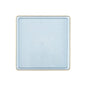 Blue Transparent and Gold Rim Square Plastic Plates - Square Edge Plate Pro Linens