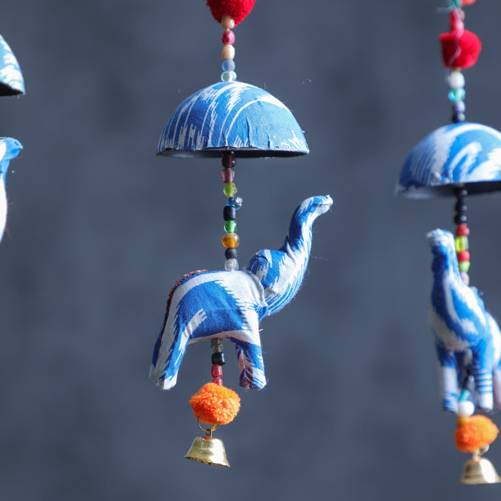 Blue Umbrella Elephant Charm Rajasthani Hangings PRO Indian