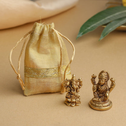 Brass Ganesha & Lakshmi Idols Set Brass PRO Indian