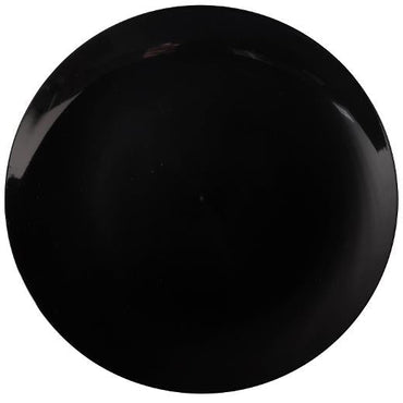 Burgundy/White and Black Round Plastic Plates - Flora - Pro Linens