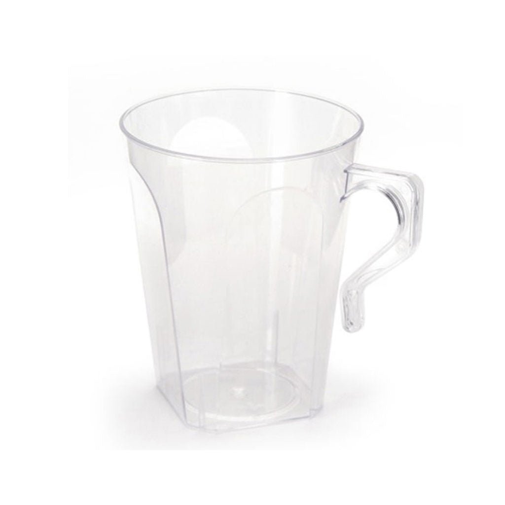 Clear 8.5oz Square Plastic Coffee Mug 8 Count - Pro Linens