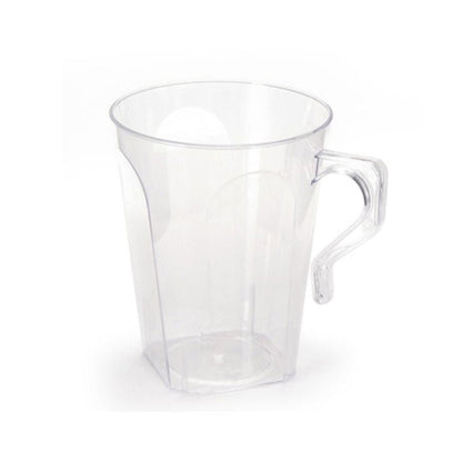 Clear 8.5oz Square Plastic Coffee Mug 8 Count - Pro Linens