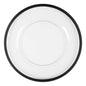 Clear and Black Rim Chargers 13 inch Round Plastic Charger Plate - 4 Pack - Pro Linens