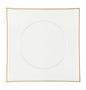 Clear and Gold Flat 13″ Square Plastic Charger Plate - 4 Count - Pro Linens