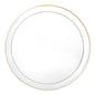 Clear and Gold Round Plastic Plates - Edge Plate Pro Linens