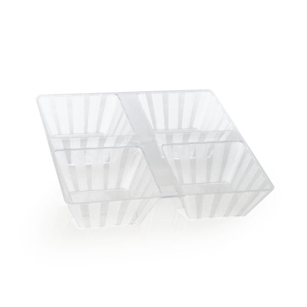 Clear Four Compartment Plastic Tray - 2 Count - Pro Linens