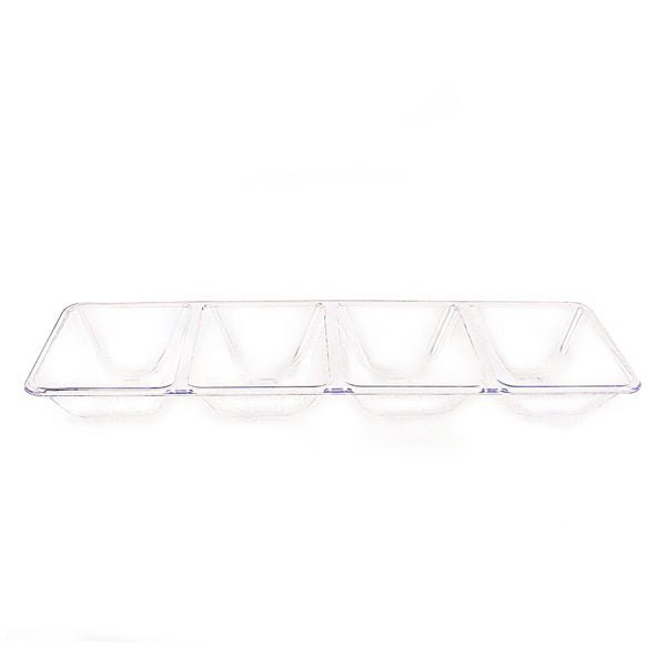 Clear Four Section Plastic Tray - 2 Count - Pro Linens