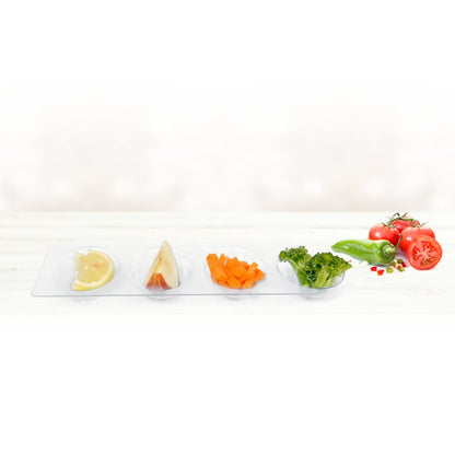 Clear Plastic Mini Appetizer Serving Tray - 5 Count - Pro Linens