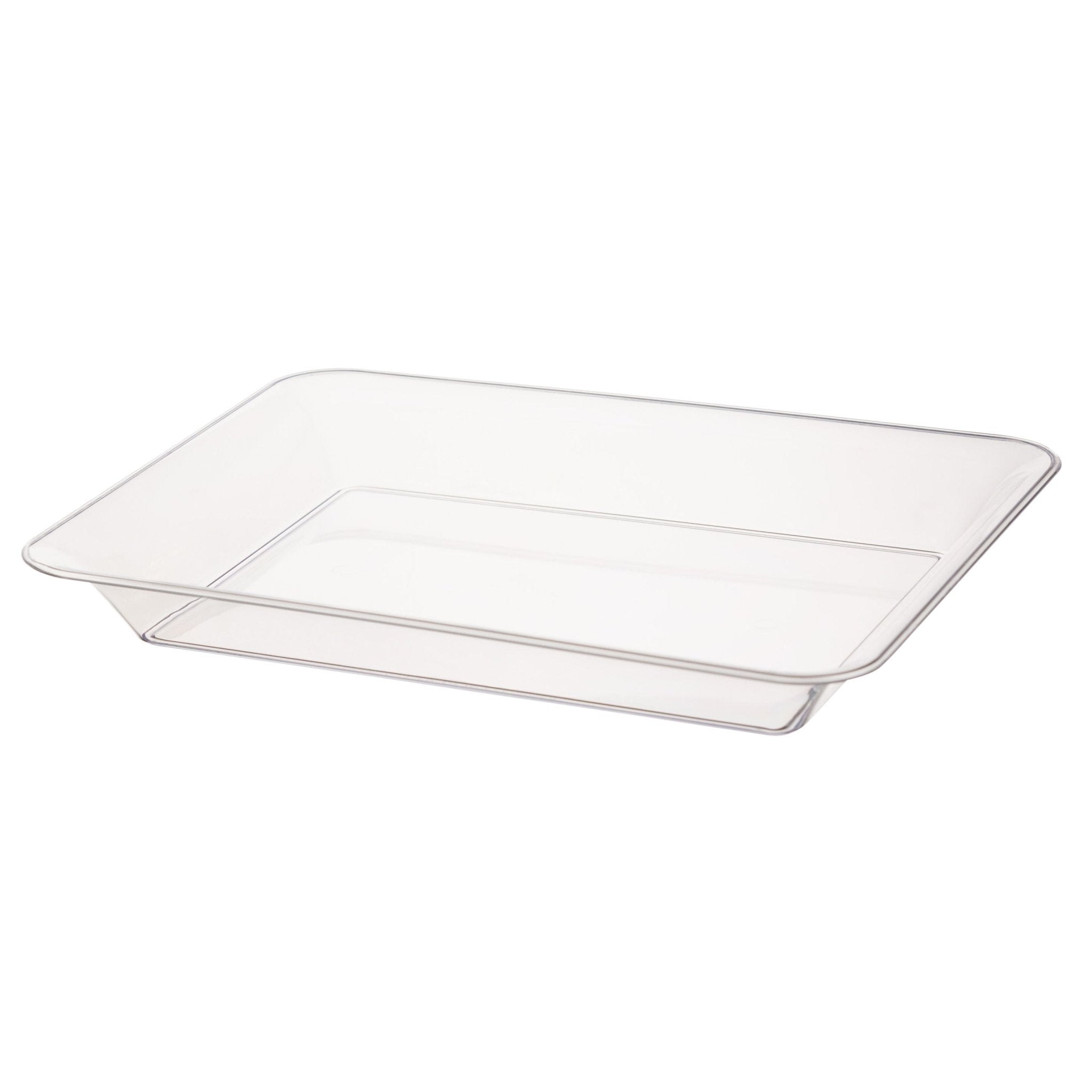 Clear Plastic Rectangular Serving Tray - 2 Count - Pro Linens