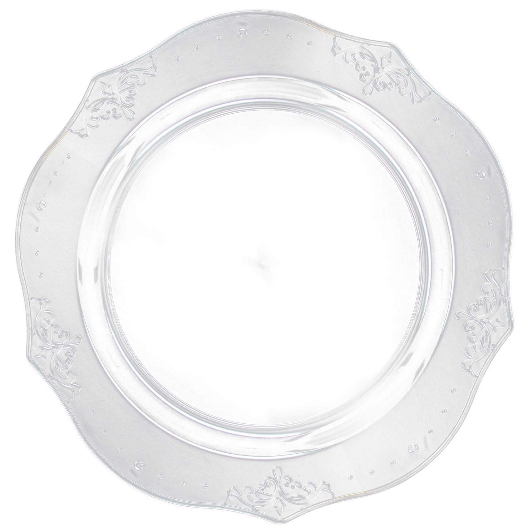 Clear Round Plastic Dinner Plate 20 Pack - Antique Plate Pro Linens