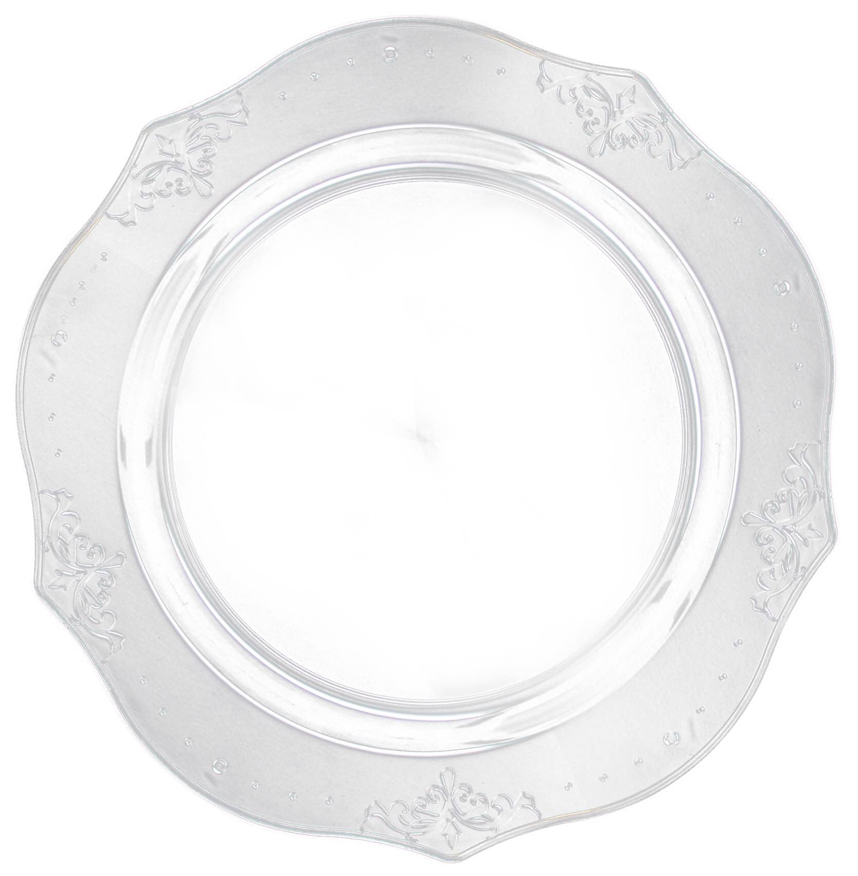 Clear Round Plastic Dinner Plate 20 Pack - Antique - Pro Linens