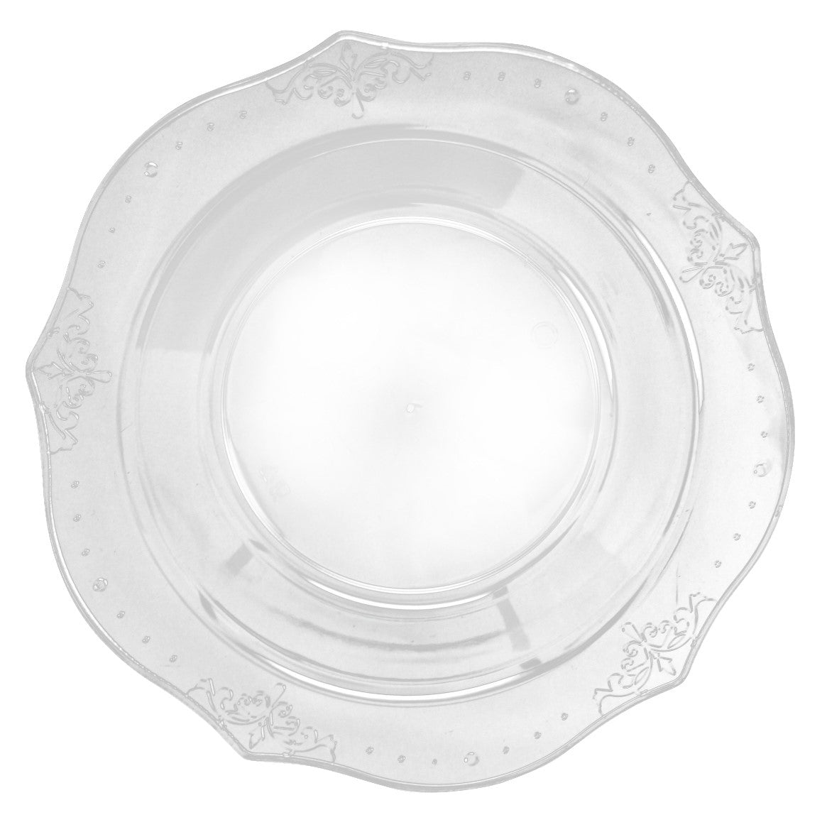 Clear Round Plastic Dinner Plate 20 Pack - Antique Plate Pro Linens