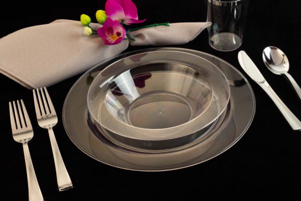 Clear Round Plastic Plates 20 Pack - Mod Plate Pro Linens