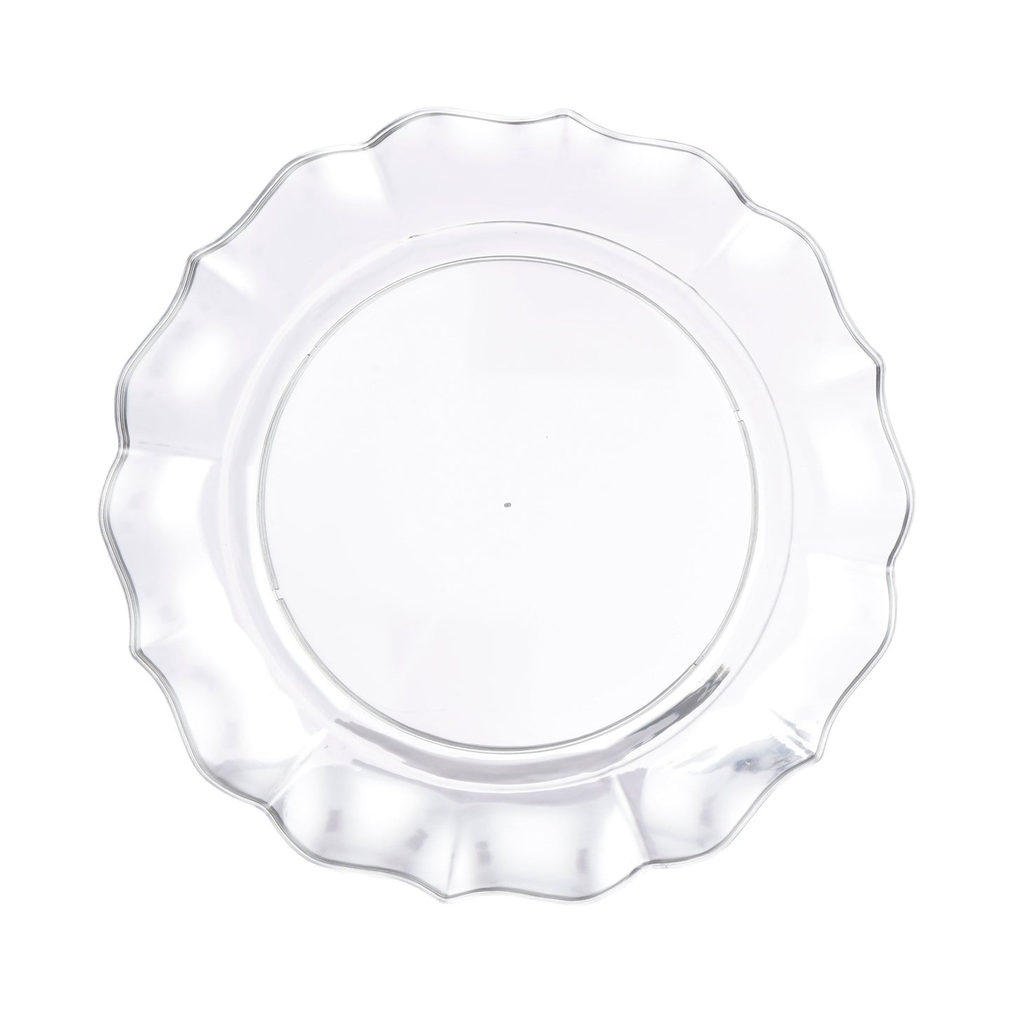 Clear Round Plastic Plates - Scalloped Plate Pro Linens