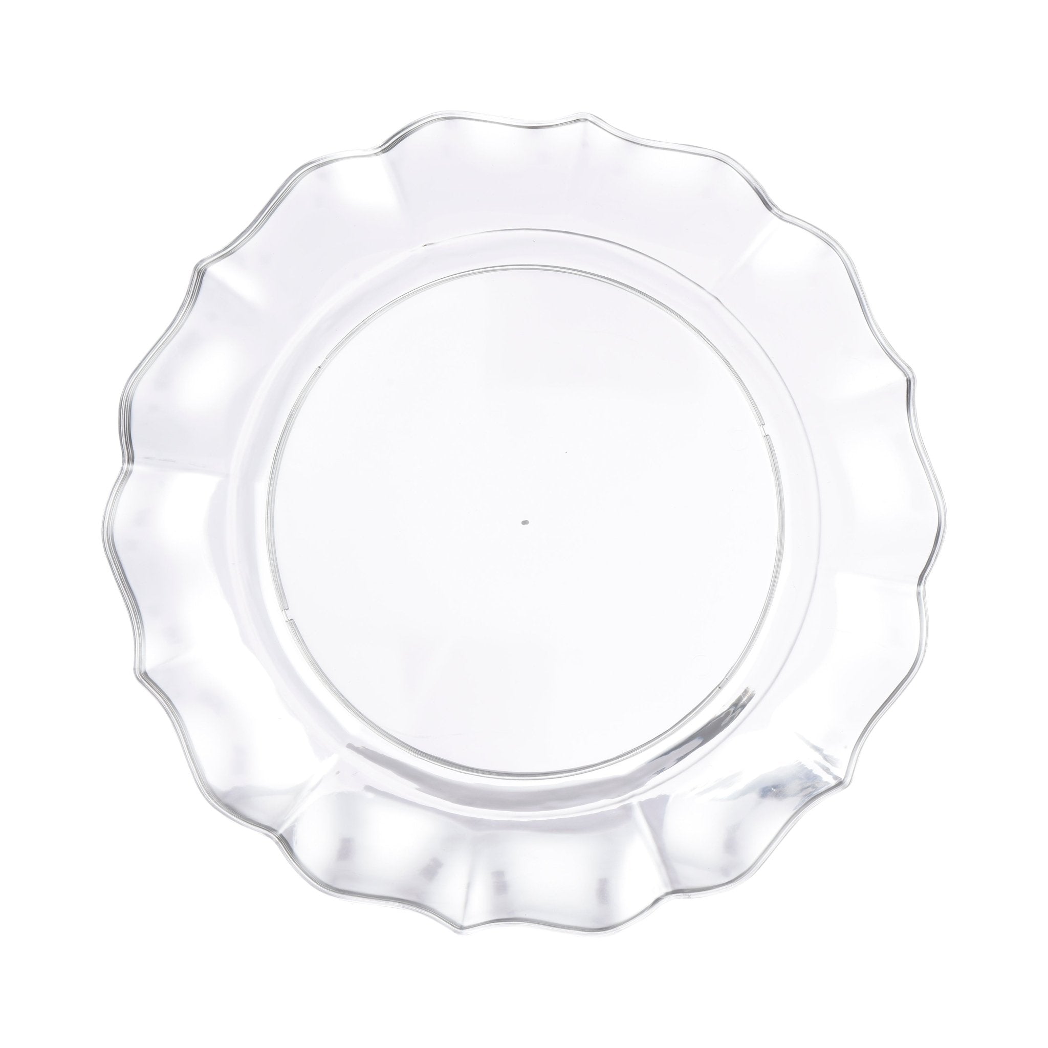 Clear Round Plastic Plates - Scalloped - Pro Linens