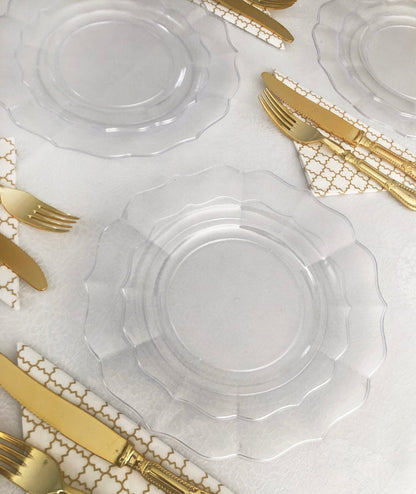 Clear Round Plastic Plates - Scalloped Plate Pro Linens