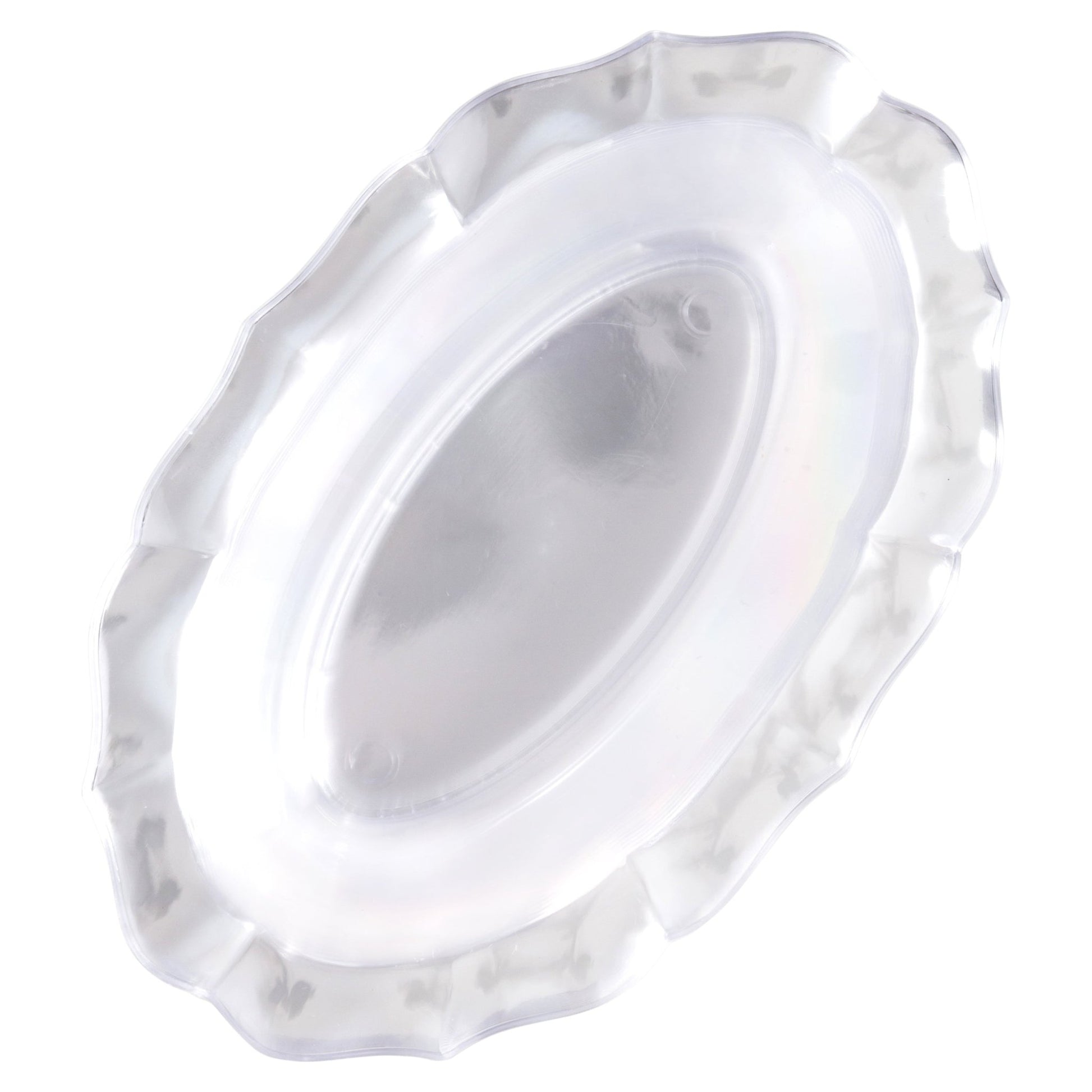 Clear Round Plastic Plates - Scalloped Plate Pro Linens