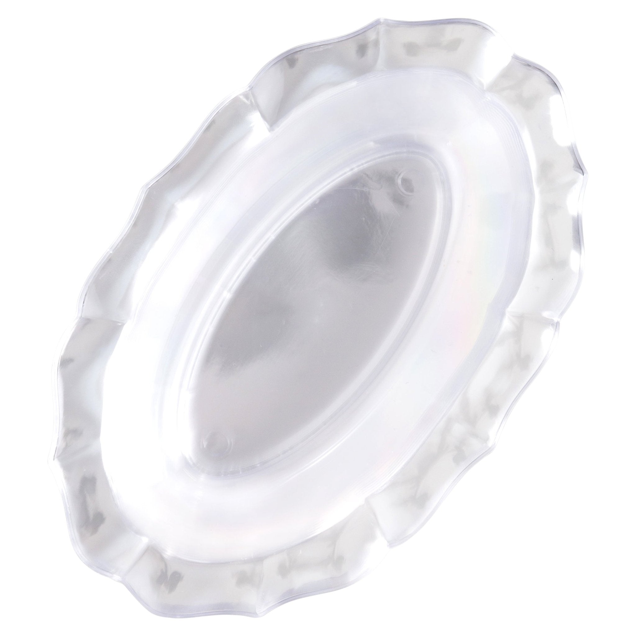 Clear Round Plastic Plates - Scalloped - Pro Linens