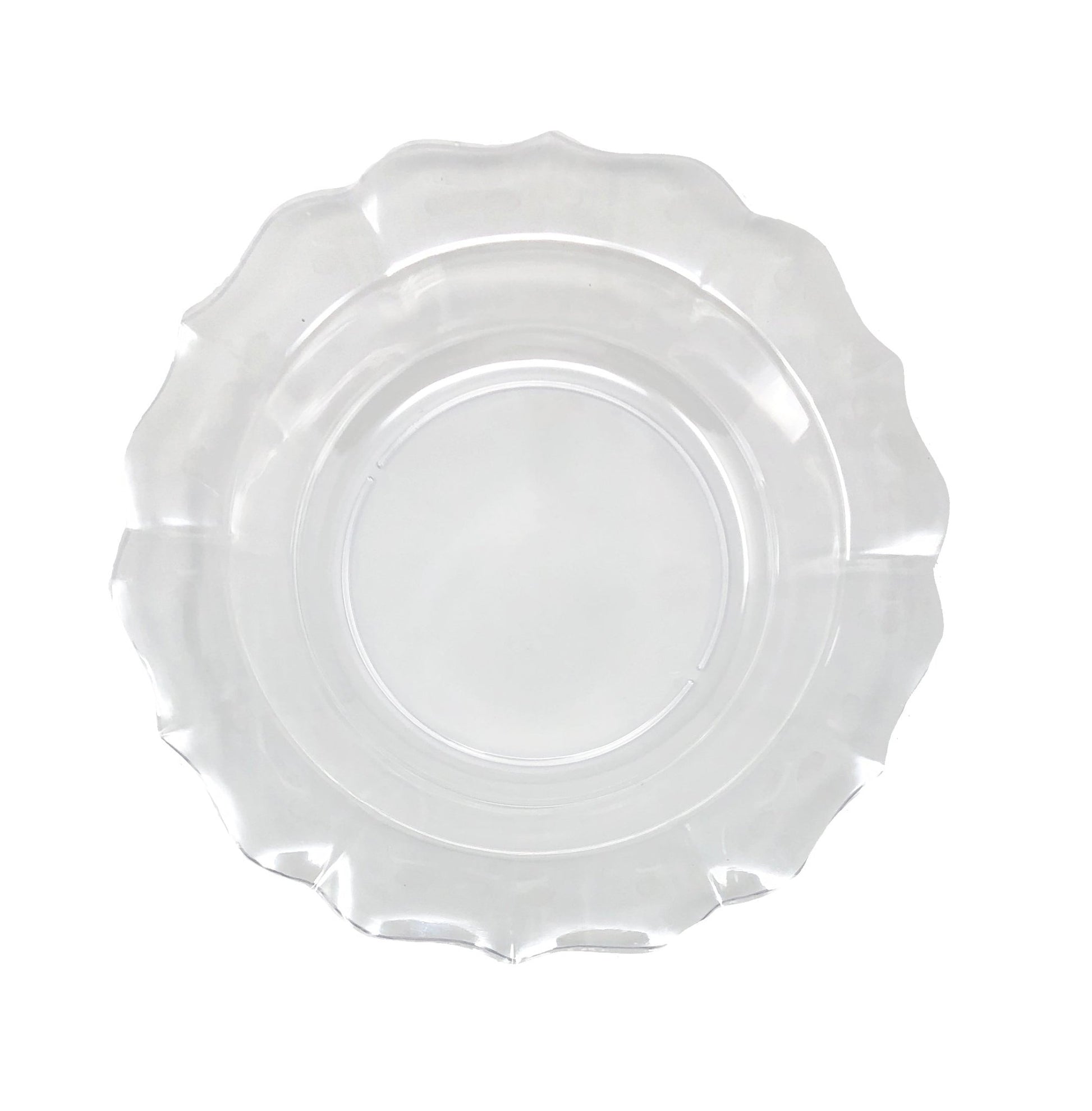 Clear Round Plastic Plates - Scalloped Plate Pro Linens