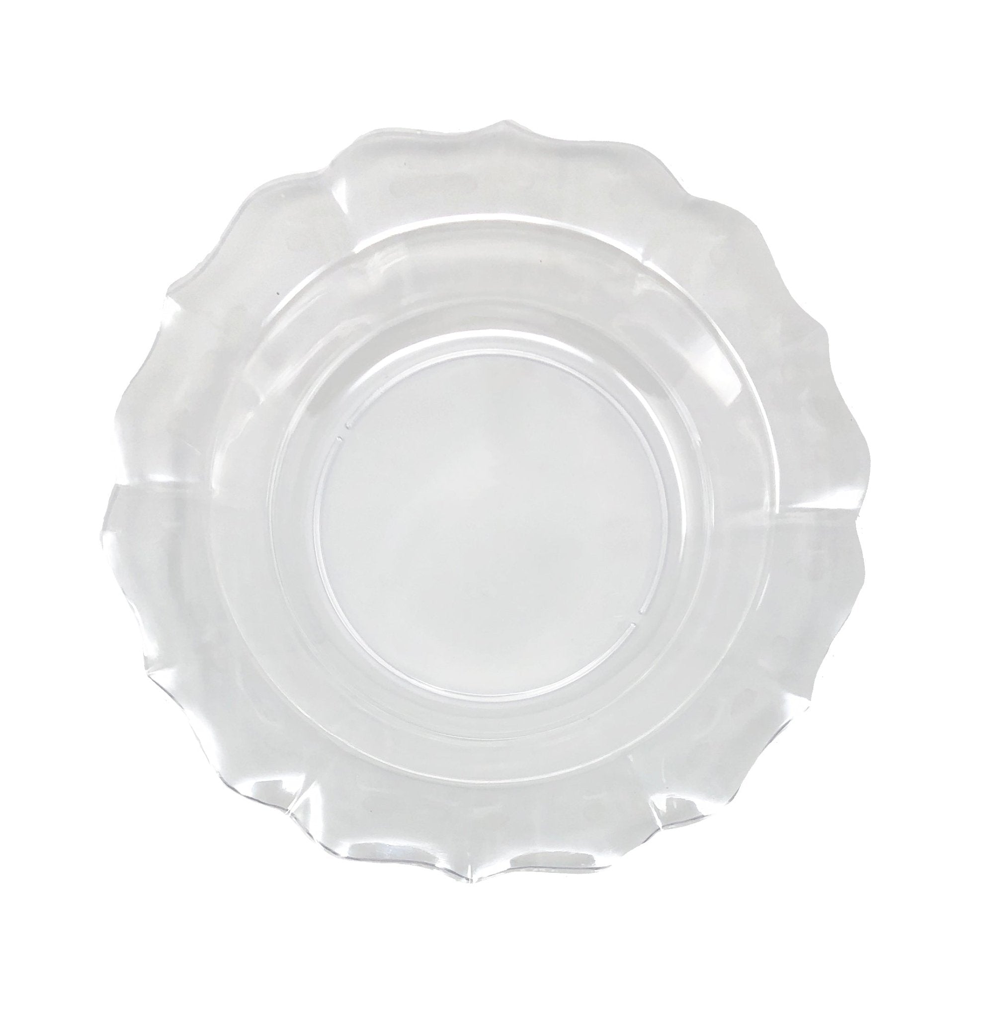 Clear Round Plastic Plates - Scalloped - Pro Linens