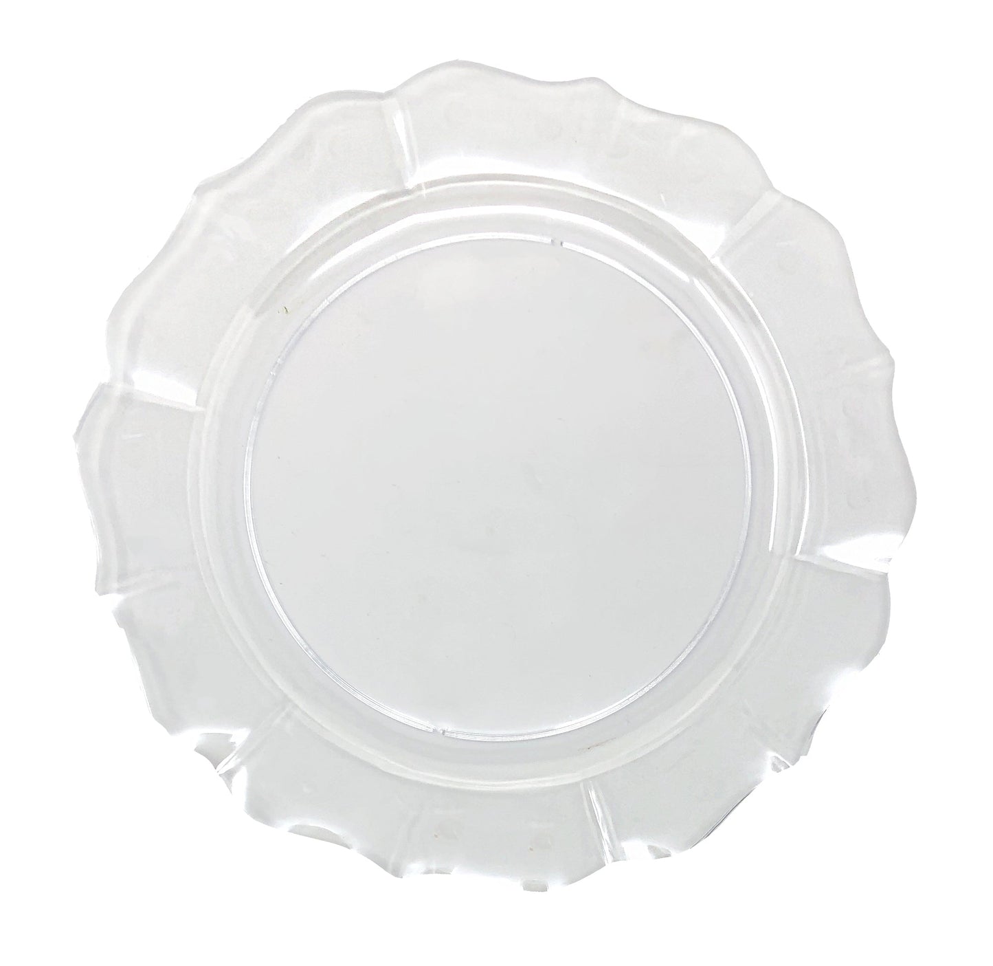 Clear Round Plastic Plates - Scalloped Plate Pro Linens