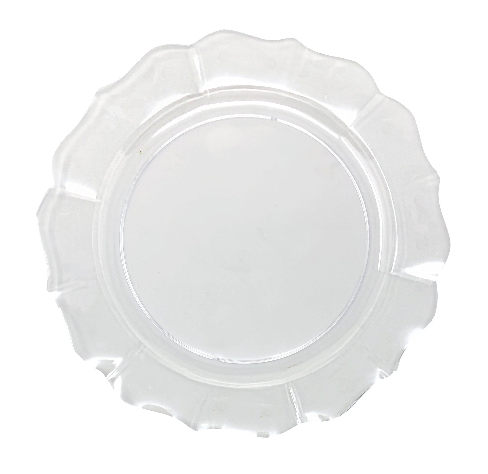 Clear Round Plastic Plates - Scalloped Plate Pro Linens