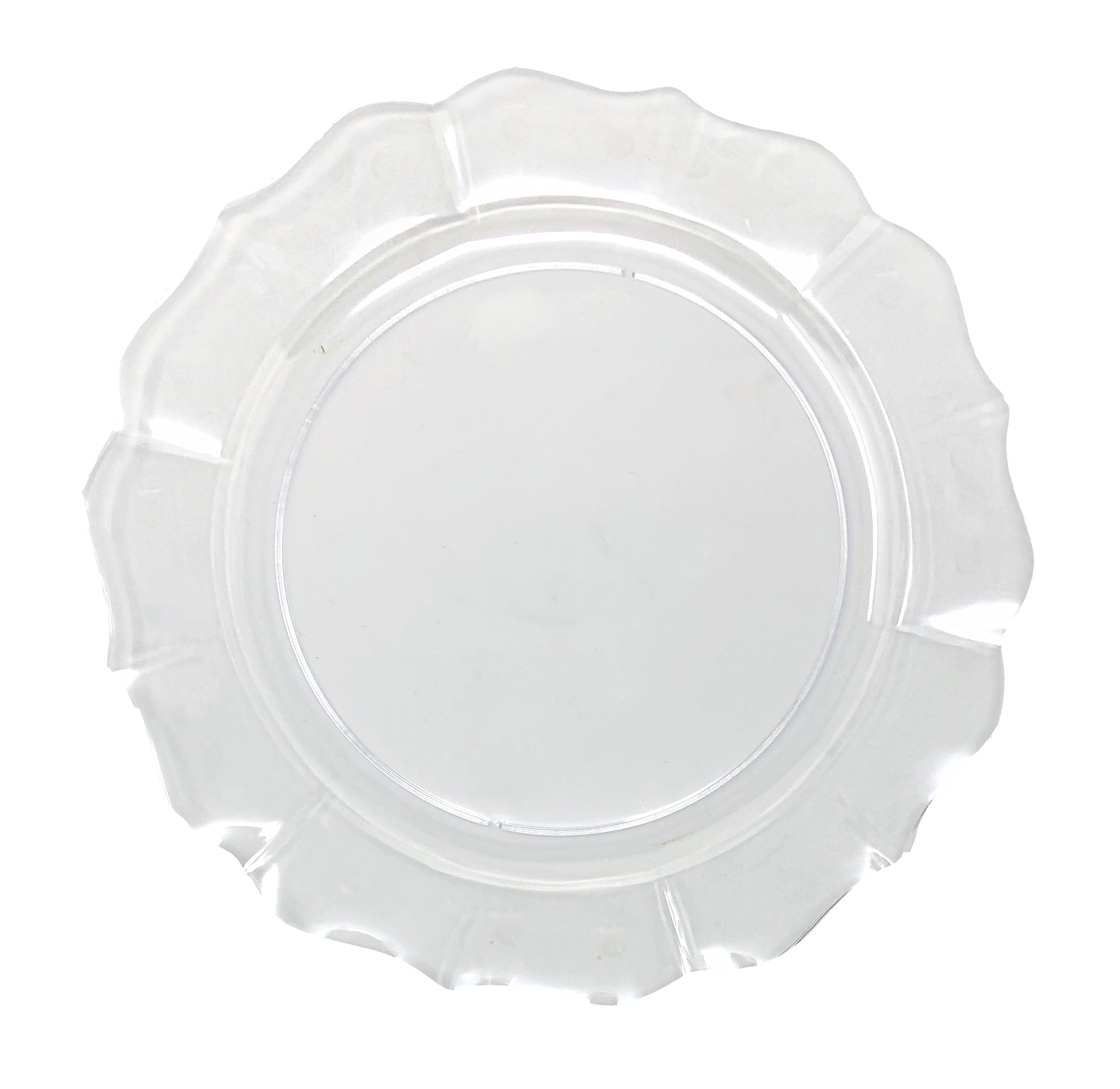 Clear Round Plastic Plates - Scalloped - Pro Linens