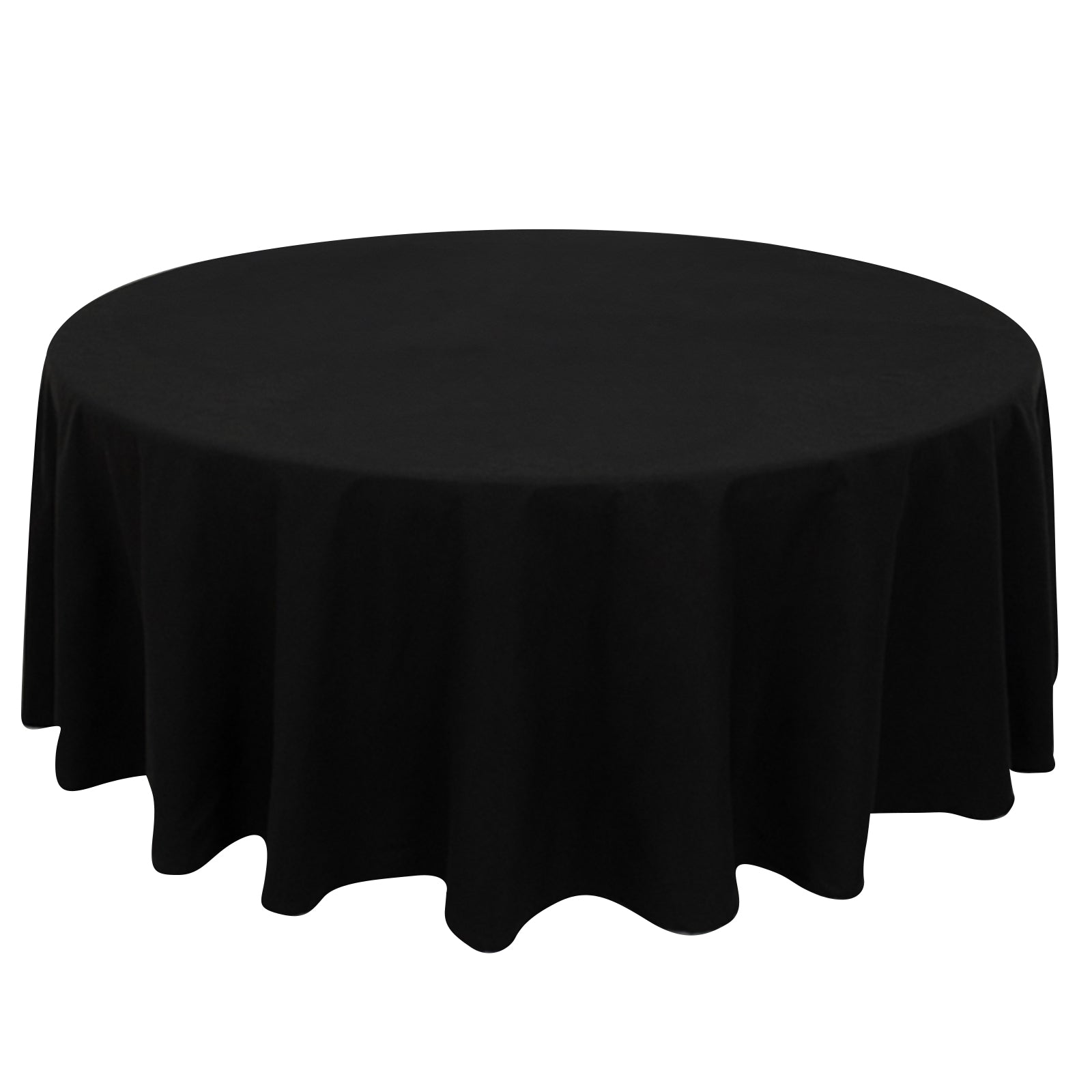 Cotton Blend 108" Round Tablecloth Black - Wrinkle-Resistant Design Pro Linens