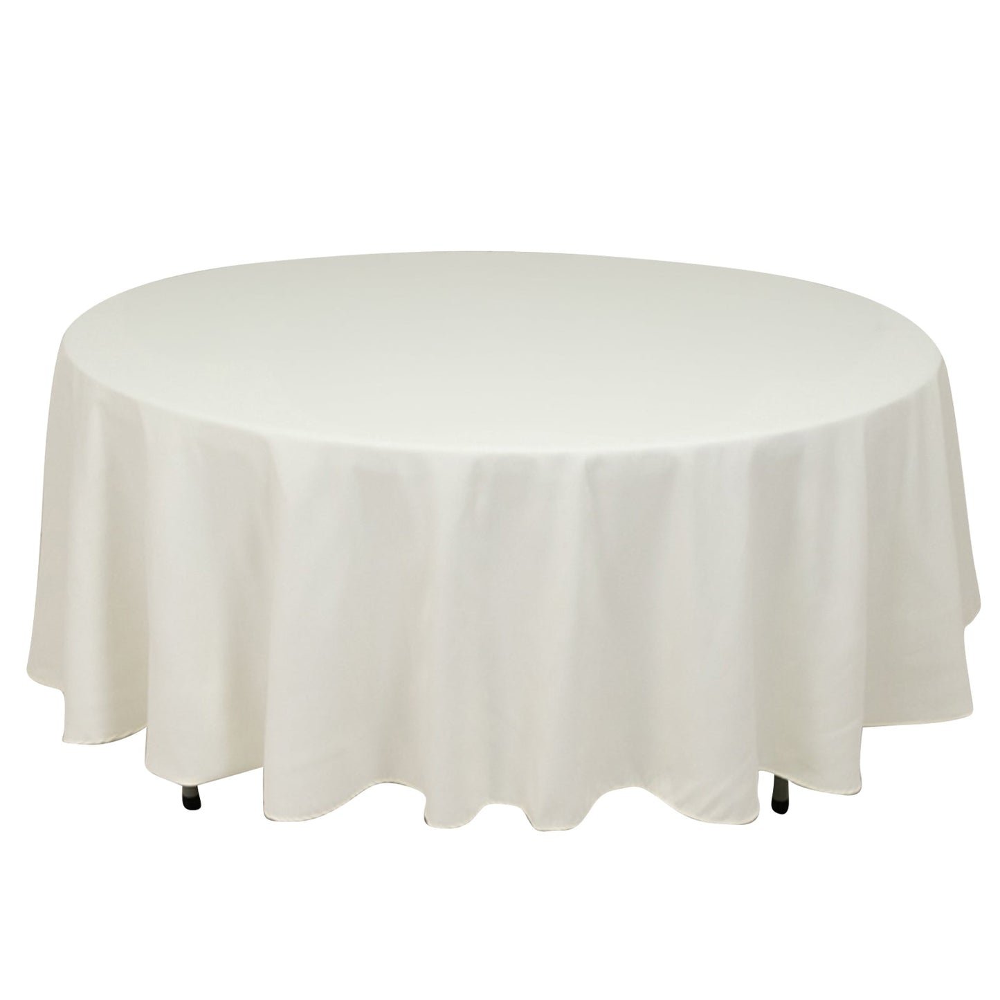 Cotton Blend 108" Round Tablecloth Ivory - Wrinkle-Resistant Design Pro Linens