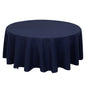 Cotton Blend 108" Round Tablecloth Navy Blue - Wrinkle-Resistant Design Pro Linens