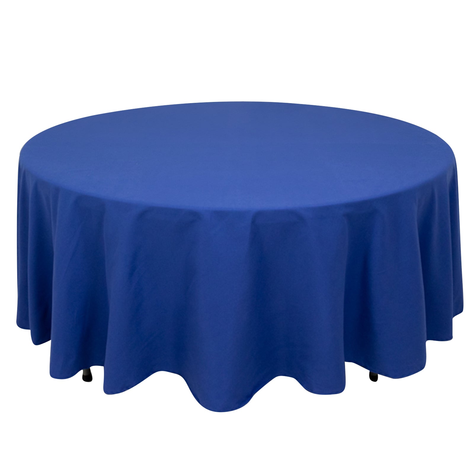 Cotton Blend 108" Round Tablecloth Royal Blue - Wrinkle-Resistant Design Pro Linens