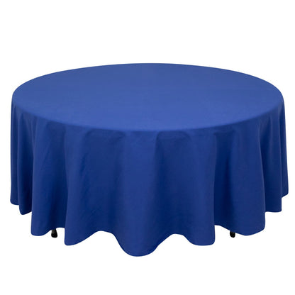 Cotton Blend 108" Round Tablecloth Royal Blue - Wrinkle-Resistant Design Pro Linens