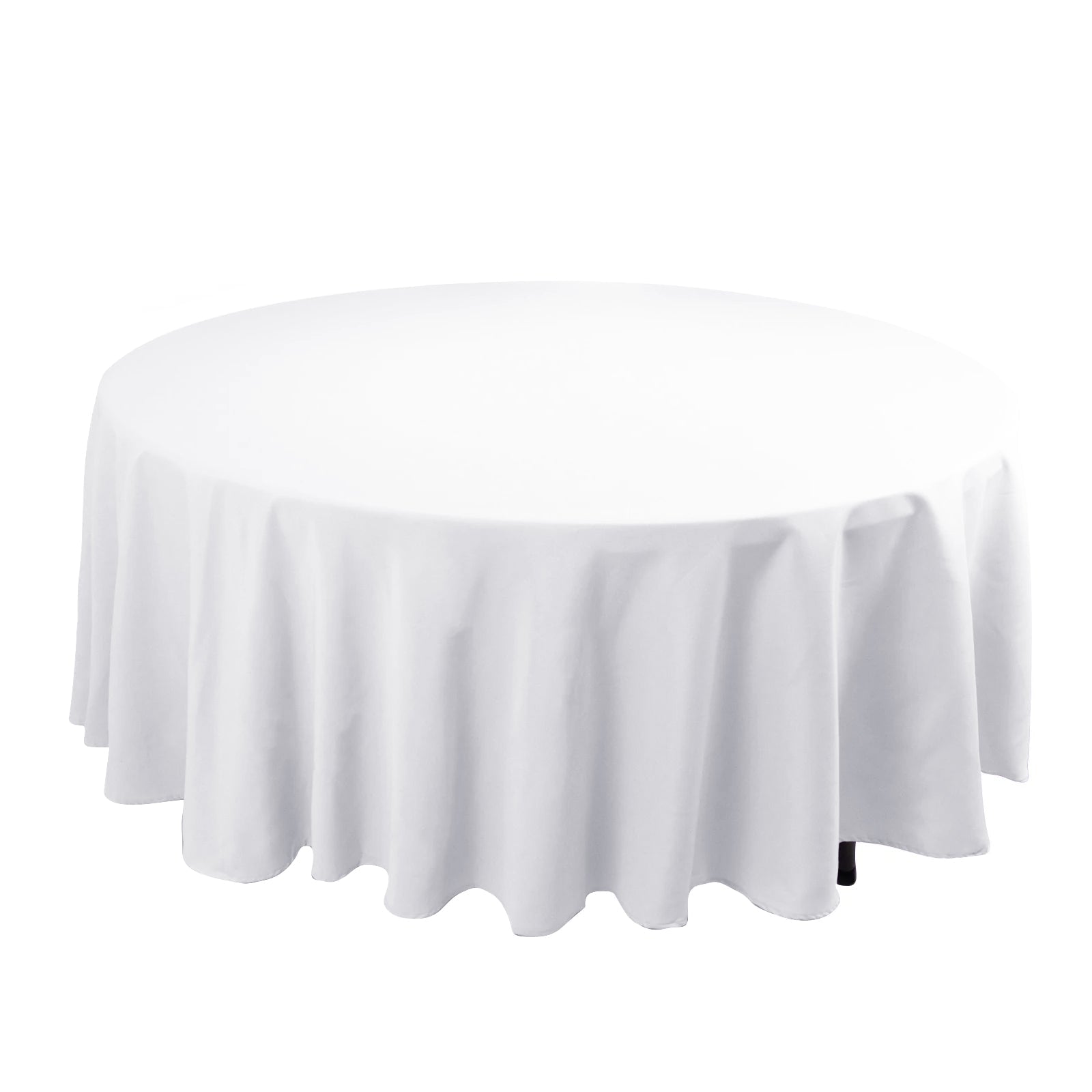 Cotton Blend 108" Round Tablecloth White - Wrinkle-Resistant Design for Versatile Table Settings Pro Linens