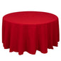 Cotton Blend 120" Round Tablecloth Red - Seamless Wrinkle-Resistant Table Cover Pro Linens