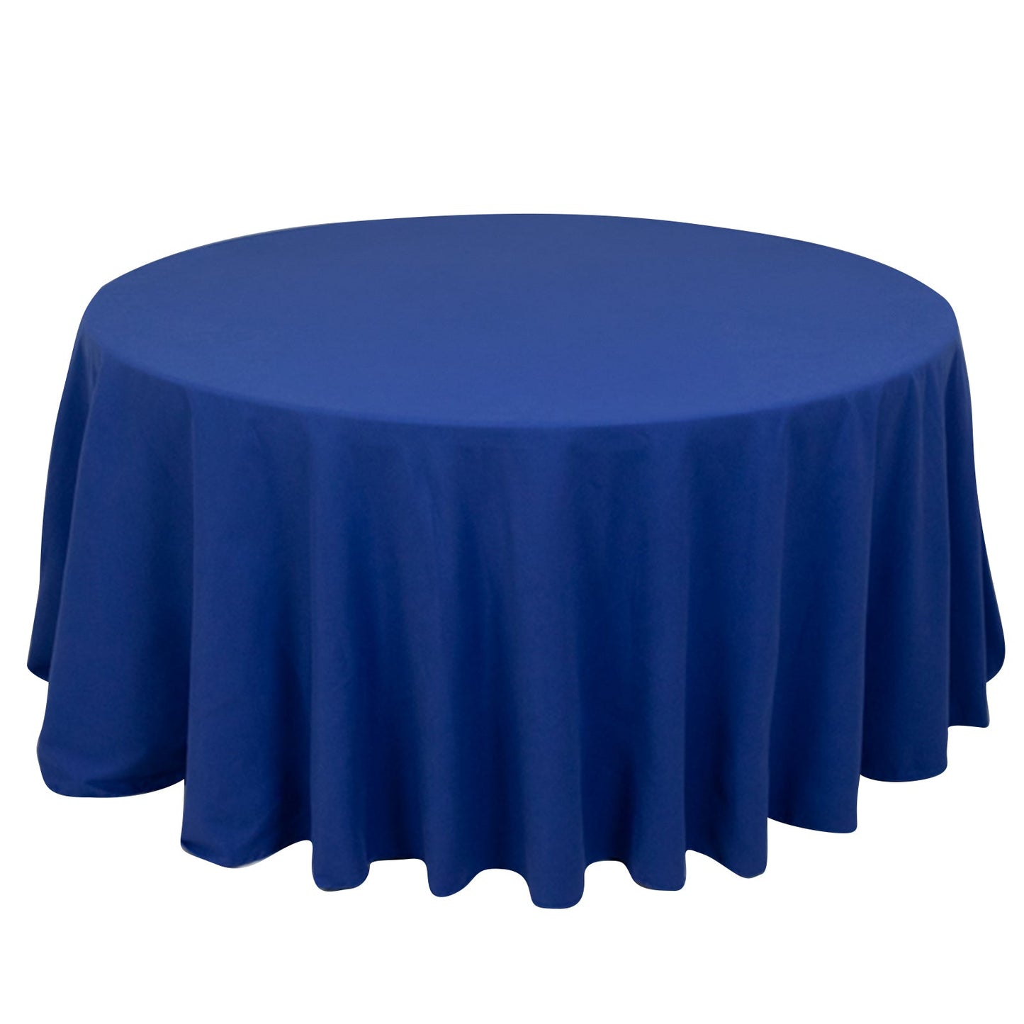 Cotton Blend 120" Round Tablecloth Royal Blue - Seamless Wrinkle-Resistant Table Cover Pro Linens