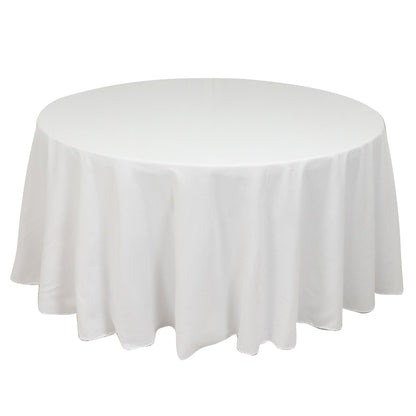 Cotton Blend 120" Round Tablecloth White - Seamless Wrinkle-Resistant Design for Upscale Occasions Pro Linens