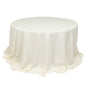 Cotton Blend 132" Round Tablecloth Ivory - Seamless Wrinkle-Resistant Table Cover Pro Linens